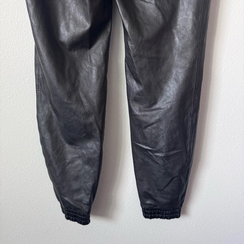 SPANX Black Faux Leather Joggers - Picture 9 of 14